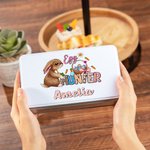 Conejo de Pascua de Camuflaje Personalizado Lata de Galletas de Metal con Nombre Regalo de Pascua para Niños y Familias