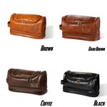 Trousse de Toilette Cuir PU Élégante et Spacieuse Personnalisé avec Monogramme et Nom Cadeau pour Homme
