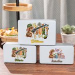Conejo de Pascua de Camuflaje Personalizado Lata de Galletas de Metal con Nombre Regalo de Pascua para Niños y Familias