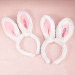 Gepersonaliseerde schattige Bunny oren pluche hoofdband met borduurwerk naam zacht haar accessoire Pasen Party Gift voor familie kinderen