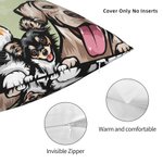 Taie de Coussin Personnalisée avec Dessin de Chien Chat et Nom Cadeau Anniversaire pour Ami qui Aime les Animaux