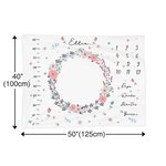 Couverture Douce Personnalisée avec Nom Motif Couronne de Fleurs Cadeau pour Bébé Nouveau-Né