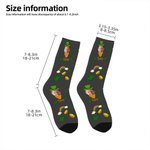 Gepersonaliseerde Lucky Shamrocks Face Photo Crew Socks Kniehoge Sokken met Naam St. Patrick's Day Gift voor Familie