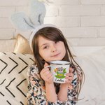 Henkilökohtainen söpö pääsiäispupu munat kukka 11oz emali muki nimi Happy Easter lahja lapsille