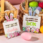 Personalisierte hölzerne Osterkorb Tag Bunny Geldhalter mit Namen Ostern Geschenk für Kinder