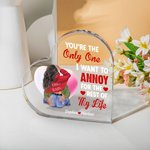Plaque en Acrylique Décor de Maison Romantique Personnalisé avec Noms Message You're the Only One Cadeau Anniversaire Saint Valentin pour Couple