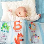 Personalised  Zoo Alphabet Enlightenment Education Fleece Soft Blanket with Name Gift for Baby Kid