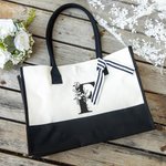 Personalizzato Fiore Lettera Design Canvas Tote Bag con iniziale Matrimonio Compleanno Spiaggia Regalo per le donne
