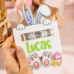 Personalisierte hölzerne Osterkorb Tag Bunny Geldhalter mit Namen Ostern Geschenk für Kinder