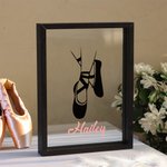 Décor Tableau en Verre Personnalisé avec Silhouette de Ballerine et Nom Cadeau Anniversaire pour Femme
