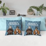 Taie de Coussin Personnalisée avec Dessin de Chien Chat et Nom Cadeau Anniversaire pour Ami qui Aime les Animaux