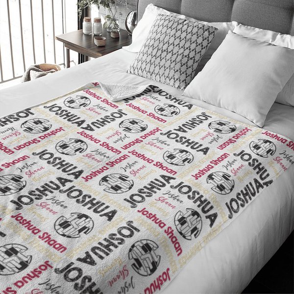 Couverture Polaire Personnalisée avec Nom et Couleur Style la Coupe du Monde Cadeau pour les Amoureux du Sport