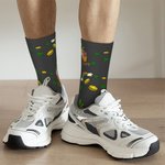 Gepersonaliseerde Lucky Shamrocks Face Photo Crew Socks Kniehoge Sokken met Naam St. Patrick's Day Gift voor Familie