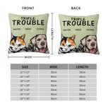 Taie de Coussin Personnalisée avec Dessin de Chien Chat et Nom Cadeau Anniversaire pour Ami qui Aime les Animaux