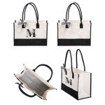 Personalizzato Fiore Lettera Design Canvas Tote Bag con iniziale Matrimonio Compleanno Spiaggia Regalo per le donne