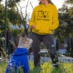 Personalizada Mejor Amigo Fist Bump Perro y Dueño Sudadera con capucha a juego con los nombres Multicolor Disponible Regalo de cumpleaños para los amantes de las mascotas