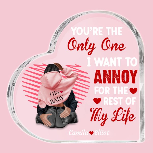 Plaque en Acrylique Décor de Maison Romantique Personnalisé avec Noms Message You're the Only One Cadeau Anniversaire Saint Valentin pour Couple