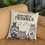 Taie de Coussin Personnalisée avec Dessin de Chien Chat et Nom Cadeau Anniversaire pour Ami qui Aime les Animaux