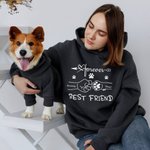 Personalizada Mejor Amigo Fist Bump Perro y Dueño Sudadera con capucha a juego con los nombres Multicolor Disponible Regalo de cumpleaños para los amantes de las mascotas
