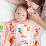 Personalised  Zoo Alphabet Enlightenment Education Fleece Soft Blanket with Name Gift for Baby Kid