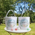 Panier en Toile Personnalisé avec Nom Sac à Motif Aquarelle Cadeau Annviersaire Pâques pour Enfant