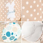 Adorable Conejito de Orejas Largas Personalizado Cesta de Pascua Organizador de Juguetes con Nombre Bordado Huevos de Pascua Caza Regalo para Niños