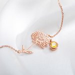 Bracelet Personnalisé avec Breloques Pierre et Fleur de Naissance Cadeau de Fête des Mères Anniversaire de Mariage pour Femme