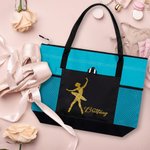 Sac à Main Personnalisé avec Nom et Motif Ballet Sac à Fermeture Éclair Cadeau Anniversaire pour  Ballerine Amatrice de Danse