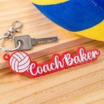 Personalized 3D Volleyball Name Keychain Multicolor Sport Theme Bag Tag Back to School Team Gift for Volleyball Coach Player