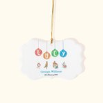 Personlig Peter Rabbit keramisk prydnad med namn och datum Holiday Balloon Theme Dekoration Dop Påskgåva för familj Barn