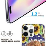 Personlig Solros Highland Cow Telefonfodral för iPhone med namn Födelsedagspresent för familj vän