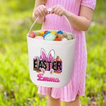 Panier de Bonbons Sac Personnalisé avec Nom Motif Lapin Carotte Cadeau de Pâques pour Enfant