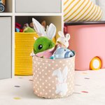 Adorable Conejito de Orejas Largas Personalizado Cesta de Pascua Organizador de Juguetes con Nombre Bordado Huevos de Pascua Caza Regalo para Niños