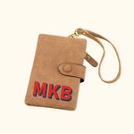 Henkilökohtainen Shadow Monogram Nahka taitettu rannekoru lompakko kortinhaltija Syntymäpäivä Bridal Party lahja hänelle
