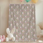 Gepersonaliseerde Peter Rabbit Bunny Polka Dot deken met initiaal en naam Pasen Verjaardagscadeau voor kinderen