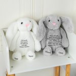 Personalisierter Plüsch-Hase aus Baumwolle Kaninchen Spielzeug mit Text Ostern Geschenk für Kinder