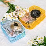 Personalized Birth Flower Clear Makeup Bag with Zipper and Name Water Proof Travel Cosmetic Accessory Birthday Bridesmaid Party Gift for Her