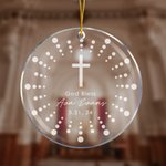 Ornement en Acrylique Personnalisé avec Nom et Date Cadeau Baptême pour Filleul Filleule