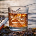 Vetro scotch Whiskey da 10 oz con nome inciso Regalo di compleanno per la festa del papà per l'uomo.