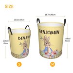 Gepersonaliseerde Peter Rabbit Bunny Bloemen Wasmand Grote Capaciteit Waterdichte Paaseieren Organisator Cadeau voor Kinderen