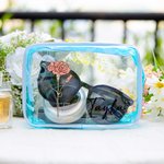 Personalized Birth Flower Clear Makeup Bag with Zipper and Name Water Proof Travel Cosmetic Accessory Birthday Bridesmaid Party Gift for Her