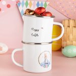 Mug Émaillé Personnalisé avec Nom Tasse à Motif de Lapin Pierre ou Flopsaut Cadeau Anniversaire Pâques pour Enfant Ami