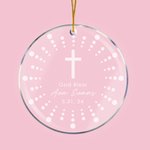 Ornement en Acrylique Personnalisé avec Nom et Date Cadeau Baptême pour Filleul Filleule