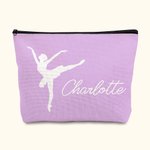 Personalizzato Ballerina Silhouette Makeup Bag con nome Festa della Mamma Compleanno Anniversario Regalo per Lei