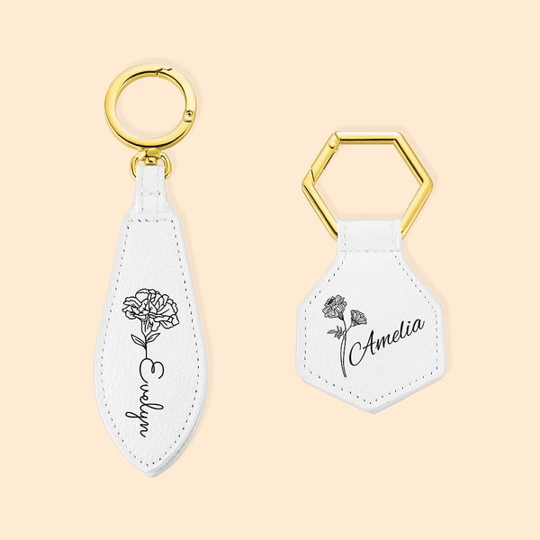 Gepersonaliseerde Geboorte Bloem Sterke Magnetische Leren Naam Hoed Clip met Gouden Gesp Reis accessoire Gift voor Vrouwen