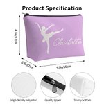 Personalizzato Ballerina Silhouette Makeup Bag con nome Festa della Mamma Compleanno Anniversario Regalo per Lei