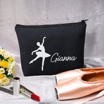 Personalizzato Ballerina Silhouette Makeup Bag con nome Festa della Mamma Compleanno Anniversario Regalo per Lei