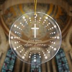 Ornement en Acrylique Personnalisé avec Nom et Date Cadeau Baptême pour Filleul Filleule