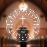 Ornement en Acrylique Personnalisé avec Nom et Date Cadeau Baptême pour Filleul Filleule
