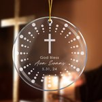 Ornement en Acrylique Personnalisé avec Nom et Date Cadeau Baptême pour Filleul Filleule